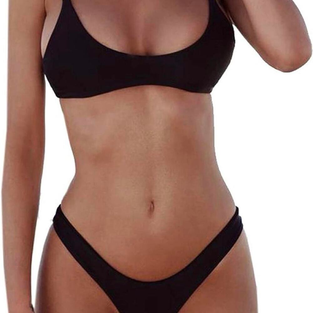 Black bikini set with adjustable